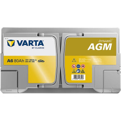 Akumuliatorius 12V 80Ah 800A A6 VARTA Dynamic AGM 580901080
