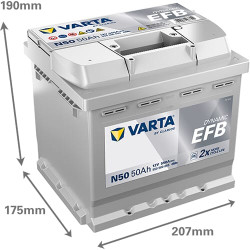 Akumuliatorius 12V 50Ah 550A N50 VARTA Dynamic EFB 550500055