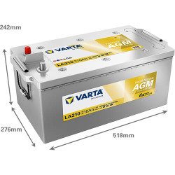 Akumuliatorius 12V 210Ah 1200A LA210 VARTA Professional Dual Purpose AGM 840210120