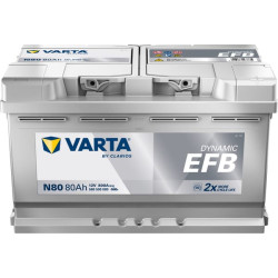 Akumuliatorius 12V 80Ah 800A N80 VARTA Dynamic EFB 580500080