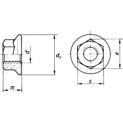 Šešiakampė flanšo veržlė M12x1,75, cinkuota plieninė, 10 klasė, Kramp 12VT