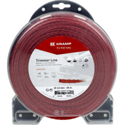 Žoliapjovės valas Ø 3 mm, 56 m, susuktas, tylus, raudonas, Kramp NL3056TCKR