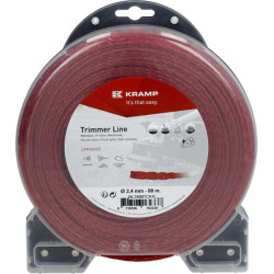 Žoliapjovės valas Ø 2,4 mm, 88 m, susuktas, tylus, raudonas, Kramp NL2488TCKR