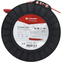 Žoliapjovės valas Ø 3 mm, 281 m, susuktas, tylus, raudonas, Kramp NL30281TCKR