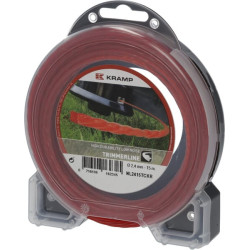 Žoliapjovės valas Ø 2,4 mm, 15 m, susuktas, tylus, raudonas, Kramp NL2415TCKR