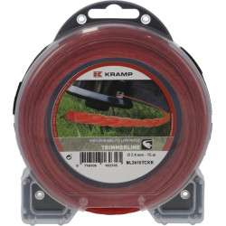 Žoliapjovės valas Ø 2,4 mm, 15 m, susuktas, tylus, raudonas, Kramp NL2415TCKR