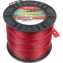 Žoliapjovės valas Ø 2,4 mm, 437 m, susuktas, tylus, raudonas, Kramp NL24437TCKR