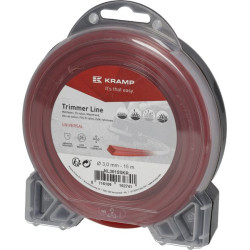 Žoliapjovės valas Ø 3 mm, 15 m, kvadratinis, raudonas, Kramp NL3015SKR