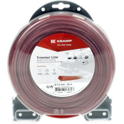 Žoliapjovės valas Ø 3,3 mm, 36 m, kvadratinis, raudonas, Kramp NL3336SKR