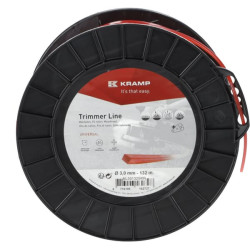 Žoliapjovės valas Ø 3 mm, 132 m, kvadratinis, raudonas, Kramp NL30132SKR