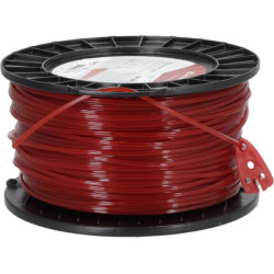 Žoliapjovės valas Ø 3 mm, 132 m, kvadratinis, raudonas, Kramp NL30132SKR