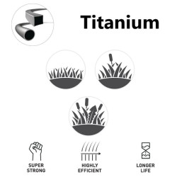 Žoliapjovės valas Ø 2,5 mm, 185 m, kvadratinis, titano Power, pilkas, Kramp NL25185TSKR