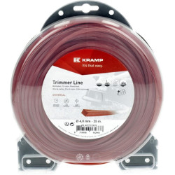 Žoliapjovės valas Ø 4 mm, 25 m, kvadratinis, raudonas, Kramp NL4025SKR