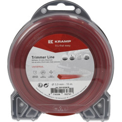 Žoliapjovės valas Ø 2,65 mm, 15 m, kvadratinis, raudonas, Kramp NL2715SKR