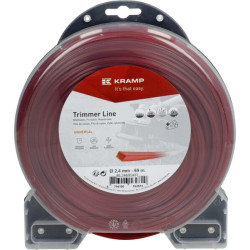 Žoliapjovės valas Ø 2,4 mm, 69 m, kvadratinis, raudonas, Kramp NL2469SKR