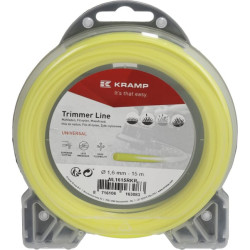 Žoliapjovės valas Ø 1,6 mm 15 m apvalus geltonas Kramp NL1615RKR