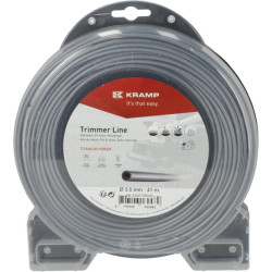 Žoliapjovės valas Ø 3,5 mm, 41 m, apvalus, titano Power, pilkas, Kramp NL3541TRKR