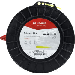 Žoliapjovės valas Ø 2,65 mm, 210 m, apvalus, geltonas, Kramp NL27210RKR