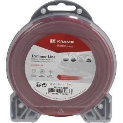 Žoliapjovės valas Ø 2 mm, 15 m, kvadratinis, raudonas, Kramp NL2015SKR