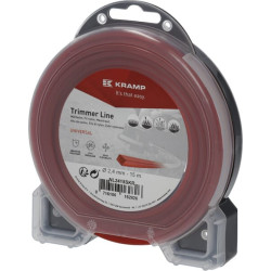 Žoliapjovės valas Ø 2,4 mm, 15 m, kvadratinis, raudonas, Kramp NL2415SKR