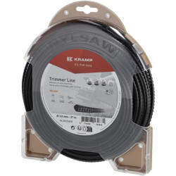 Žoliapjovės valas Ø 3 mm, 37 m, kvadratinis, Nylsaw, juodas, Kramp NL3037NKR