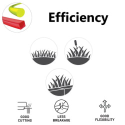 Žoliapjovės valas Ø3mm 221m, apvalus, geltonas, Kramp Efficiency NL30221EFKR