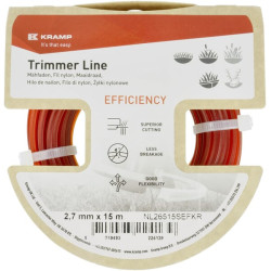 Žoliapjovės valas Ø2,65 mm 15 m, kvadratinis, raudonas, Kramp Efficiency NL26515SEFKR