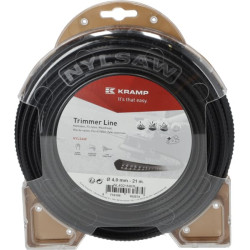 Žoliapjovės valas Ø 4 mm, 21 m, kvadratinis, Nylsaw, juodas, Kramp NL4021NKR