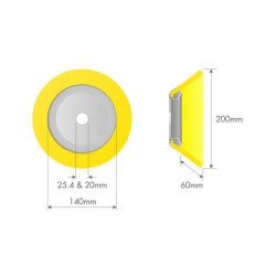 Krūmapjovės piktžolių šepetys 200x80 PP, skylė Ø20/25.4 SRKO230002