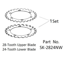 Viršutinis peilis 28 / apatinis peilis 24 Papildomi peiliai SK2824NW