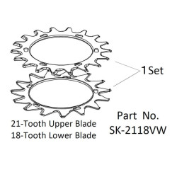 Viršutinis peilis 21 / apatinis peilis 18 Papildomi peiliai, nuoroda 3 SK2118VW
