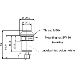 Case - IH JX1085C Maxxima 11911014PN Stūmimo jungiklis, apatinė jungtis, apvali, žalia