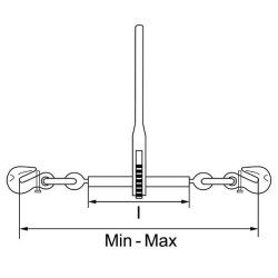 Krovinių segtuvo reketas su 2 kabliais RSVKH8