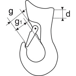 Kabliukas su apsauginiu spaustuku 13 mm FW15394