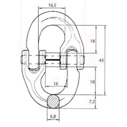 C formos jungties jungtis 6 mm WA58