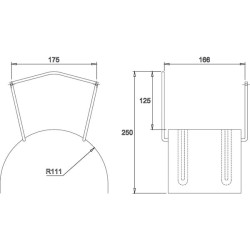 Sieninis žarnos laikiklis MIDI Inox AKS13077