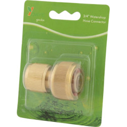 Žalvarinė greito prijungimo jungtis su vandens užtvara, 3/4" DY8030C 1731128030