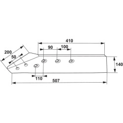Sustiprintas kairysis B2 noragas 14" 173423