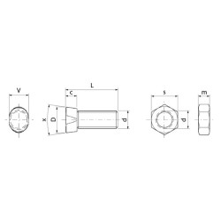 Plūgo varžtai su kūgine galvute ir veržlėmis 27004114N