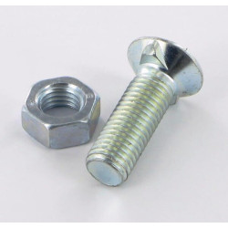 Plūgo varžtas ir veržlė M11x35 10.9, 2 plunksnos 1135CO