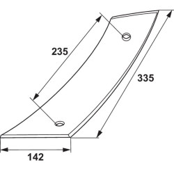 Kairysis plokščias blauzdinis kairysis varžtas E5H G&B 173475N