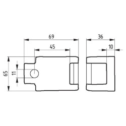 S dantų spaustukas 25x8mm rėmui 40x10mm 51201312000030