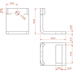Dantų spaustukas 70x12mm rėmui 60x60mm CP301
