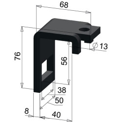Dantų spaustukas 32x10mm rėmui 40x40mm CP72000151
