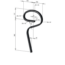 Spyruoklinis dantis 32x12x467mm tiesus be noragėlio CP43