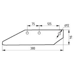 Wing share left CLB-CLC Kverneland Bonator sub cultivator 5140131125R