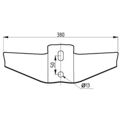 Wing share 300 x 6 mm without bolt 5140A18