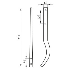Stiebas universalus 750 mm, Farmet 514010788