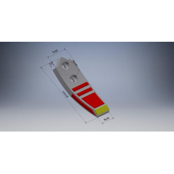 Kultivatoriaus kaltelis 215x40x20mm, grūdintas, lenktas, 2 skylių, tinka Unia 2111200020CN