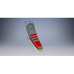 Kultivatoriaus kaltelis 270x80x20 mm, grūdintas, lenktas, 2 skylių, tinka Pöttinger 9762500270CKR